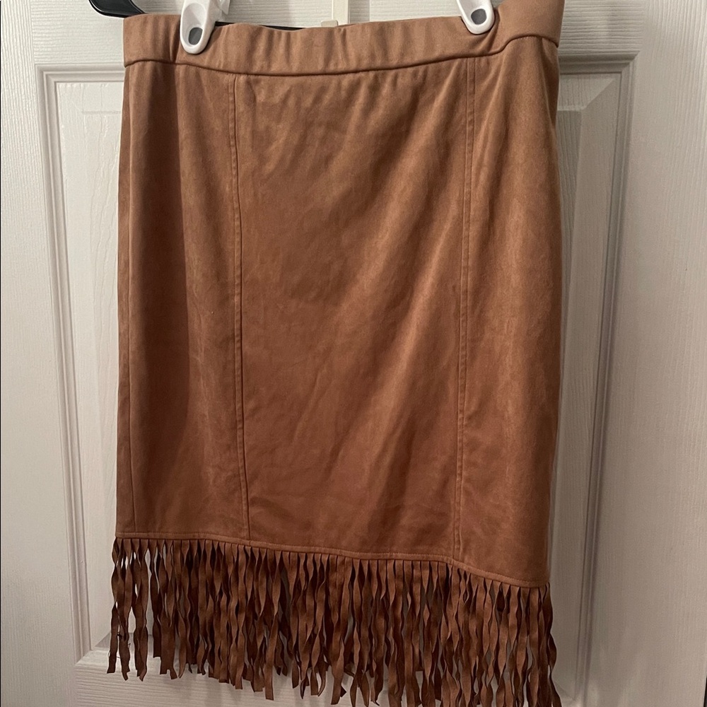 Fringed Tan Skirt